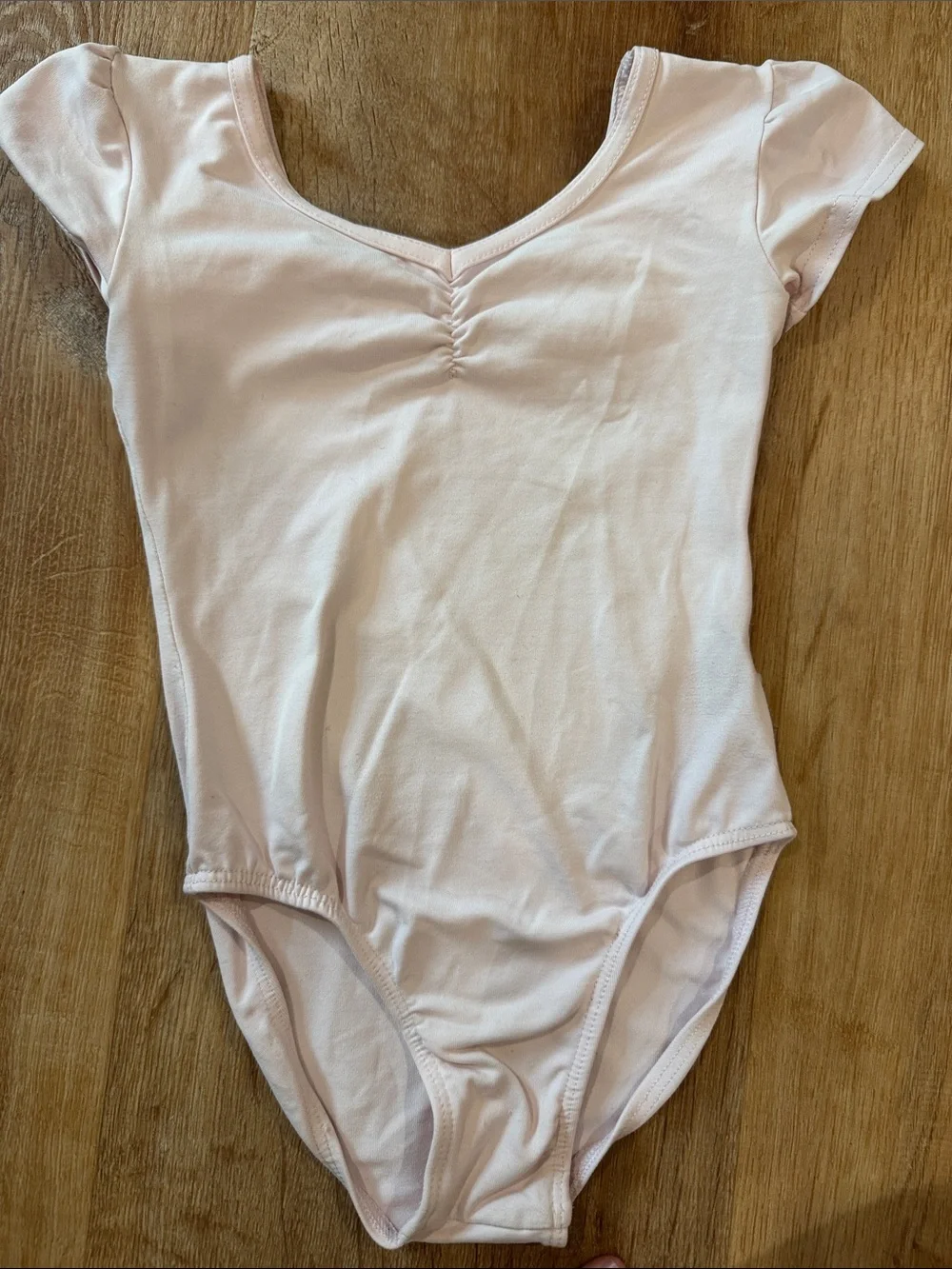 Girls' Light Pink Dance Leotard - Short Sleeve One-Piece